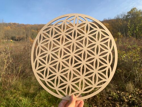 Fleurs de vie ronde en bois - 30cm