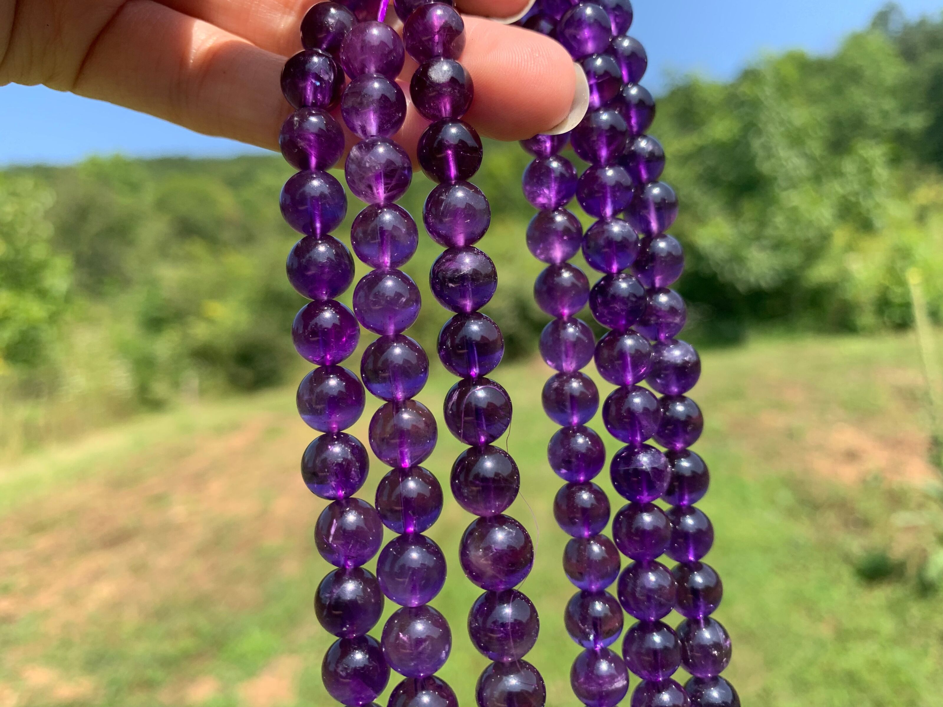 Buy wholesale Amethyst beads between 4 and 12mm AC - 12mm