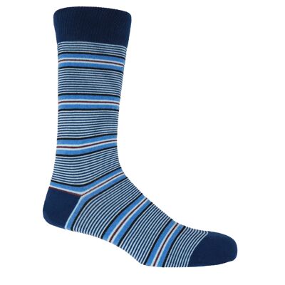 Multistripe Men's Socks- Navy