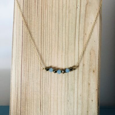 "Kuantan"-Halskette mit Goldfüllung und Kristallsteinen