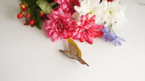 Broche Colibri jaune