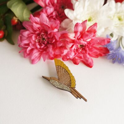 Yellow Hummingbird Brooch