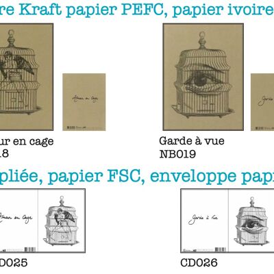 Pack 12 carnets + 24 cartes Expression en Cage