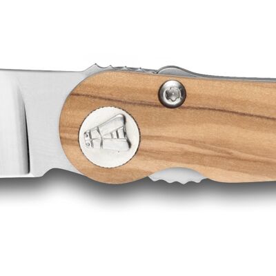 Laguiole baroudeur smooth blade olive wood handle