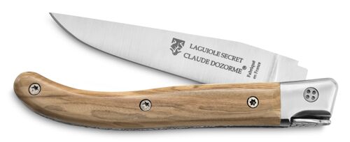Couteau de poche Laguiole Secret manche bois d'olivier