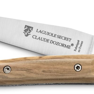 Coltello tascabile Laguiole Secret manico in legno d'ulivo