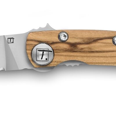 Thiers pocket knife corkscrew smooth blade olive wood handle