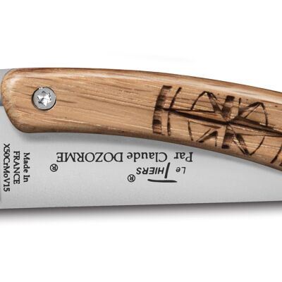 Liner Nature pocket knife oak handle Compass