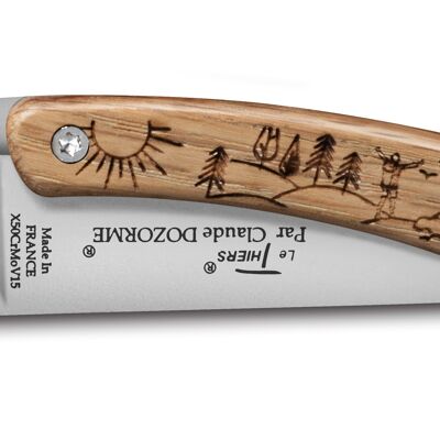 Liner Nature pocket knife oak handle Randonneur