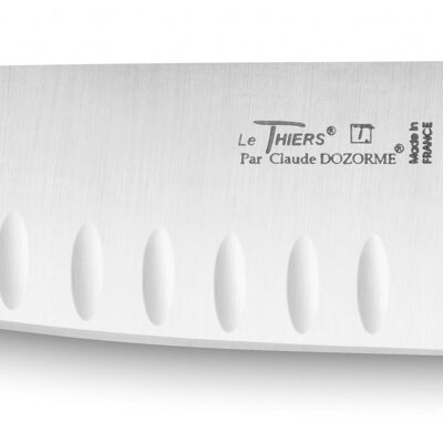 Santoku knife honeycomb blade olive wood handle