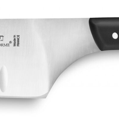 Cuchillo Santoku hoja nido de abeja mate mango negro