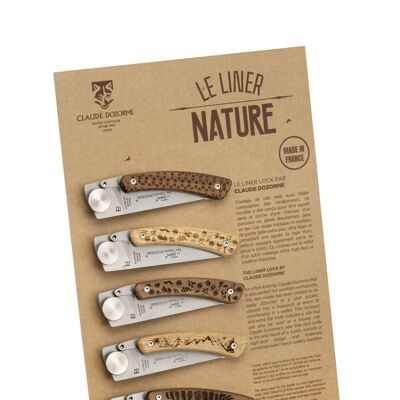 Présentoir 5 places + 5 couteaux pliants Liner Nature