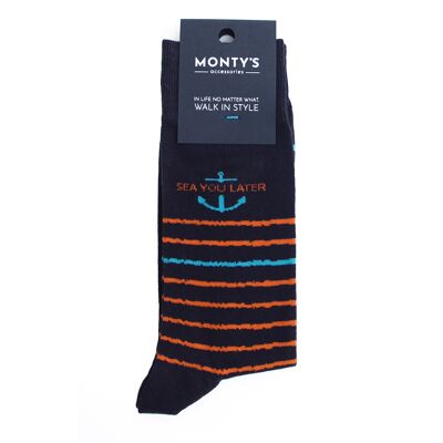 Sea You Later (orange) : Chaussettes homme en coton