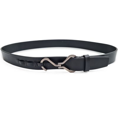 Ceinture en cuir : noir minuit