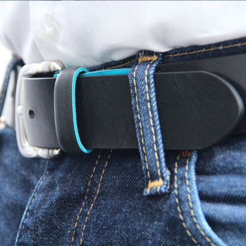 Leather Belt: Cool As You (Blue)