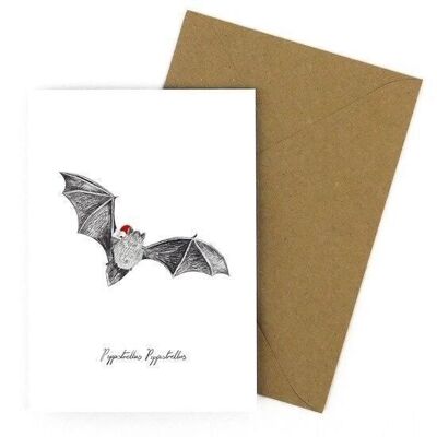 Cartolina d'auguri di Natale pipistrello pipistrello
