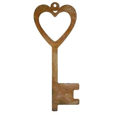 Valentine's Day Key to the Heart | Rust window decoration made of metal