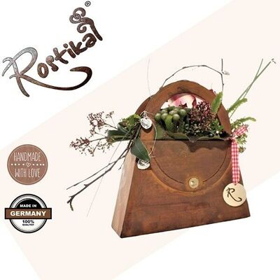 bag | Rust decoration for planting and decorating | 35cm x 35cm | Planter in patina