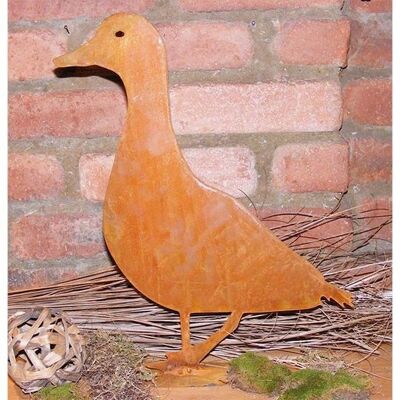Rust decoration duck on base plate | size L | Garden decoration in patina
