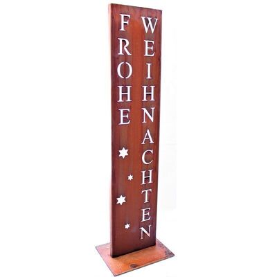 Spruchtafel Frohe Weihnachten, Rost Blechschild mit Spruch die Geschenkidee für Weihnachten