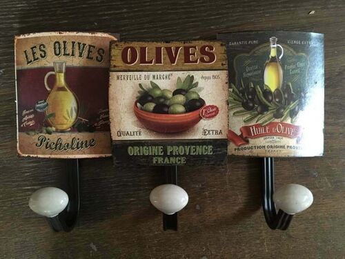 3-er Garderoben Hakenleiste "Les Olives" 21x39 cm