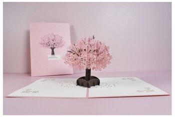 Carte de vœux 3D - Sakura Tree Photo Frame Pop Up Carte de vœux 3