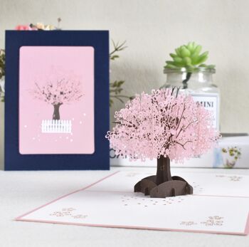 Carte de vœux 3D - Sakura Tree Photo Frame Pop Up Carte de vœux 2