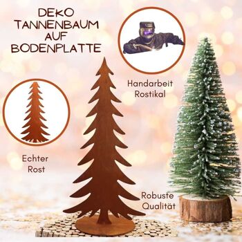 Noël | Sapin décoratif patiné sur socle | 33cm 4