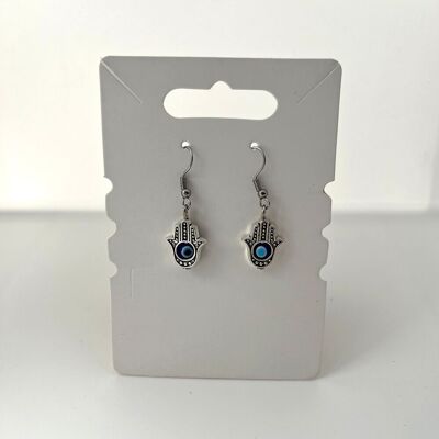 Boucles d'oreilles Evil Eye & Hamsa