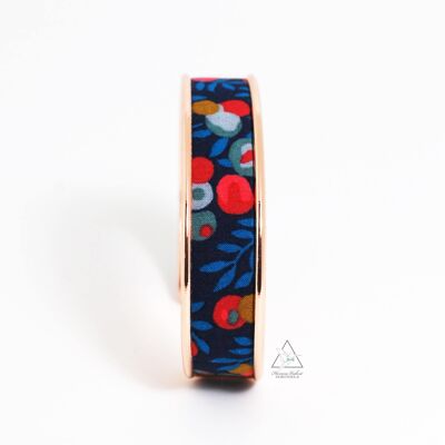 Bracelet in galvanized brass and Liberty fabric - Wiltshire blue