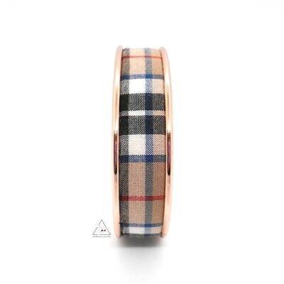 Breites Armband aus verzinktem Messing und Thompson-Plaid