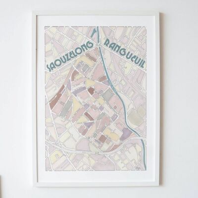POSTER illustration of the Saouzelong-Rangueil District Plan, TOULOUSE