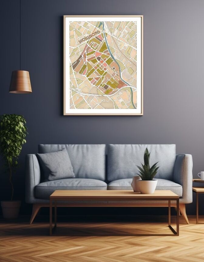 POSTER illustrazione del Piano del Distretto di Saouzelong, TOLOSA