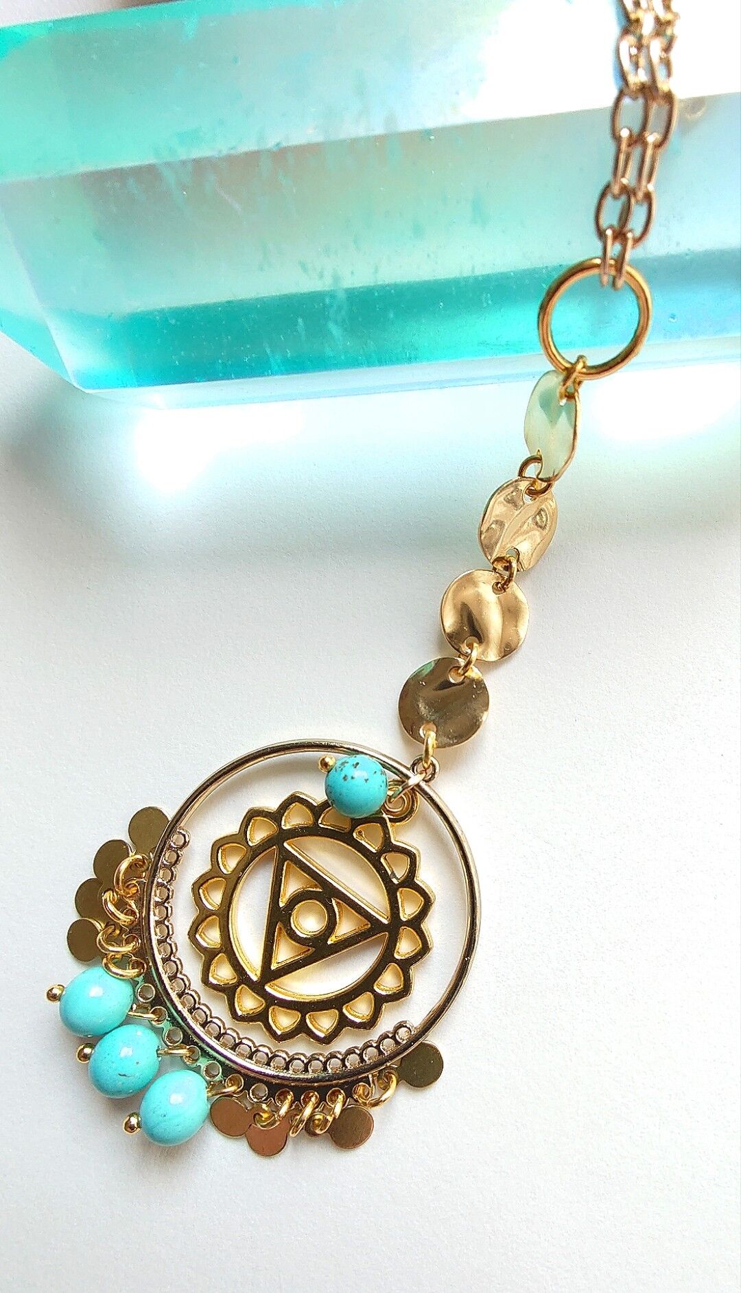 Halschakra Halskette, Chakra Halskette, Gold Charm Halskette, Chakra, Halbedelstein Halskette, Türkis Halskette, Boho Schmuck, spirituell