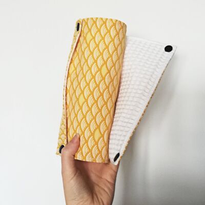 Rolle mit 6 waschbaren und wiederverwendbaren Papierhandtüchern aus Oeko-Tex-Baumwolle und anpassbarer weißer Wabe