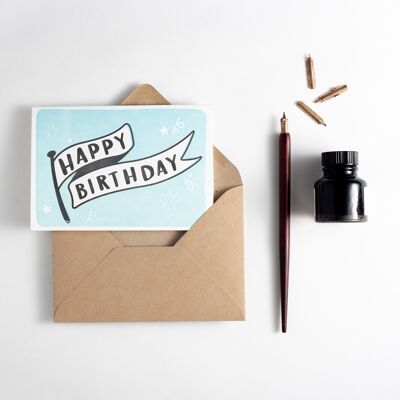 Joyeux Anniversaire Bannière Typographie Carte