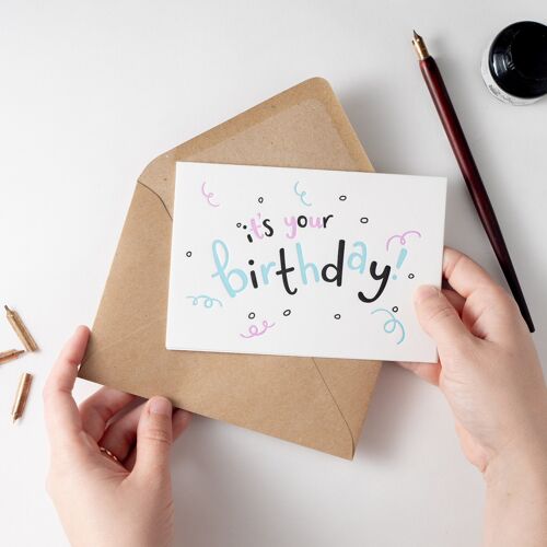 It's Your Birthday Curls Letterpress Card