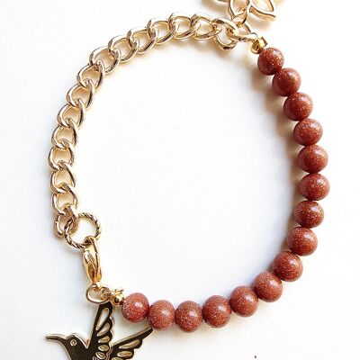 Pulsera Lotus -Goldstone Marrón