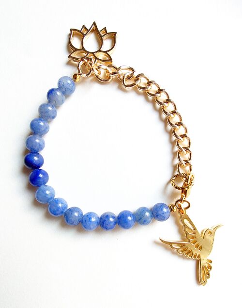 Lotus Bracelet - Blue Aventurine