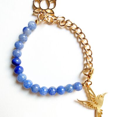 Lotus Bracelet - Blue Aventurine