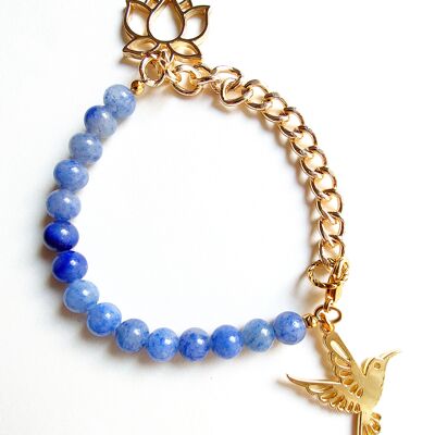 Lotus Bracelet - Blue Aventurine