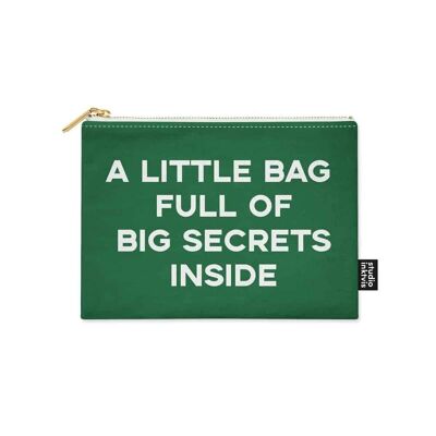 A LITTLE BAG FULL OF BIG SECRETS trousse de maquillage pochette en toile vert