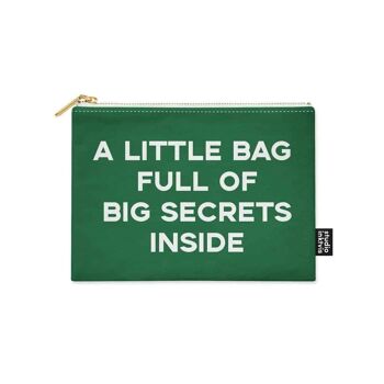 A LITTLE BAG FULL OF BIG SECRETS trousse de maquillage pochette en toile vert 1