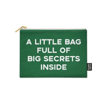 A LITTLE BAG FULL OF BIG SECRETS trousse de maquillage pochette en toile vert 6