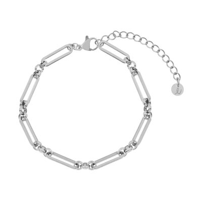 BRACELET BASIC ROUNDS AND BARS - ADULT - SILVER