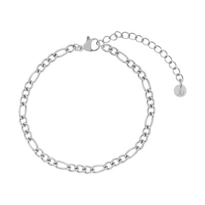 BRACELET BASIC OPEN MIXED CHAIN - ADULT - SILVER