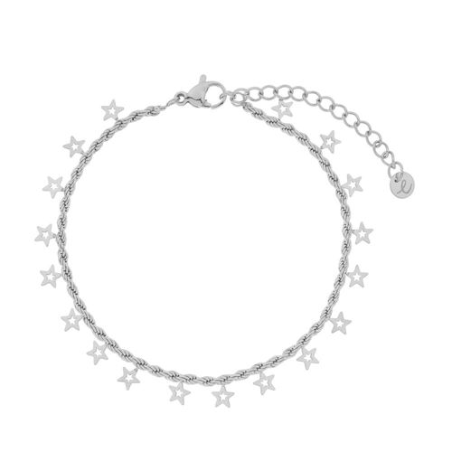 BRACELET MANY OPEN STARS - ADULT - SILVER