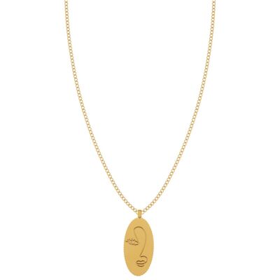 COLLANA CON PENDENTE VOLTO FEMMINILE ORO