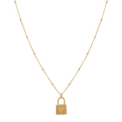 NECKLACE WITH PENDANT LOCK GOLD