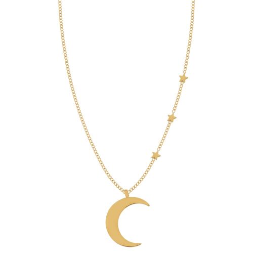 NECKLACE WITH PENDANT MOON AND STARS GOLD